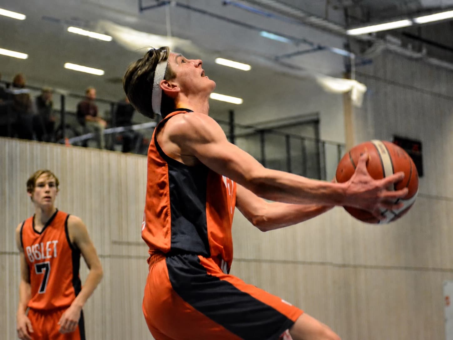 Jorgen playing basketball